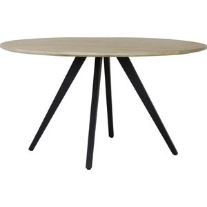 Light & Living Eettafel Magnifera - Hout/Zwart - Ø120cm - Modern,Landelijk