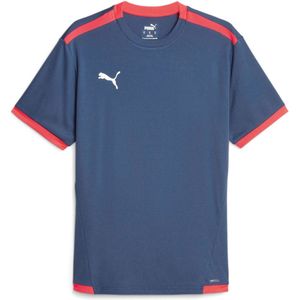 PUMA teamLIGA Jersey Jr Kinder Sportshirt - Blauw - Maat 176