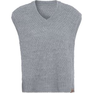 Knit Factory Luna Spencer Dames - Debardeur voor dames - Mouwloze trui - Dames Trui - Trui zonder mouwen - Licht Grijs - 40/42