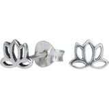 Oorbellen | Oorstekers | Zilveren oorstekers, lotus | WeLoveSilver