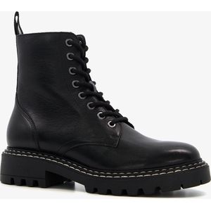 Harper leren dames veterboots zwart - Maat 39