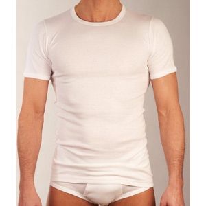 Dulcia T-shirt ronde hals - White - maat XXL (XXL) - Heren Volwassenen - 100% katoen- 675.8167 wit-XXL