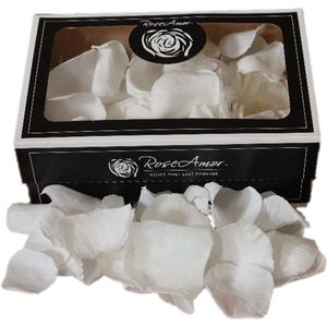 Rose Amor Witte Rozenblaadjes - Verse Rozenblaadjes Confetti Huwelijk Valentijn - 100 gram - 3 Liter
