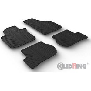 Gledring Rubbermatten passend voor Volkswagen Golf V 2003-2008 / Jetta 2005-2011 / Golf VI 2008-2013 / Scirocco 2008- (T profiel 4-delig + ronde&ovale montageclips)