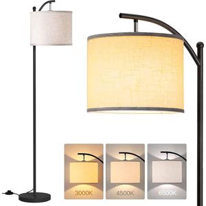 Staande lamp met linnen lampenkap incl lamp voor Woonkamer Slaapkamer Keuken