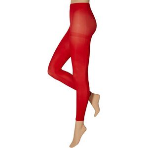 Apollo - Dames party legging - 60 denier - Rood - Maat S/M - Gekleurde legging - Neon Legging - Legging carnaval