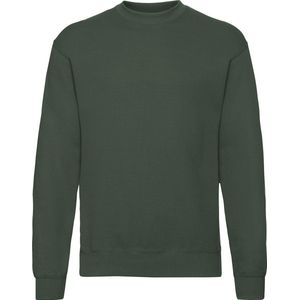 Bottle Green unisex sweater Classic Fruit of the Loom maat L