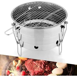 Kleine Outdoor Rvs Draagbare Barbecue Grill - Camping Picknick Houtskool Grill Vouwgrill