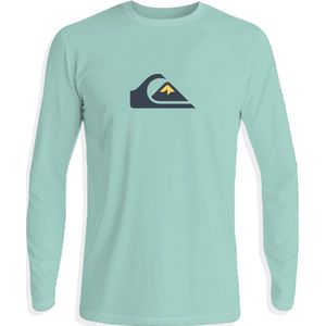 Quiksilver - UV Surf T-shirt voor jongens - Solid Streak Lange mouw - UPF50 - Beach Glass - Blauw - maat 158-164cm (13-14 jaar)