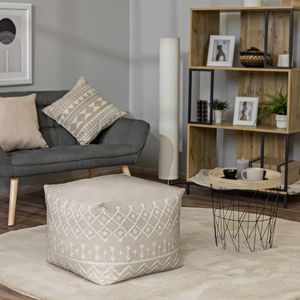 Paco Home In- & Outdoor Sitzsack Wohnzimmer Sitzkissen Hocker Sitzhocker Bodenkissen Pouf Beige