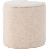Nest living Jilly Kinderpoef Beige - Teddystof - Hartvorming - Kindermeubels - Schapenvacht - Kleine poef voor de Kinderkamer