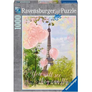 Ravensburger puzzel Ballonnen bij de Eiffeltoren - Legpuzzel - 1000 stukjes