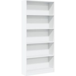 vidaXL - Boekenkast - 80x24x176 - cm - bewerkt - hout - wit