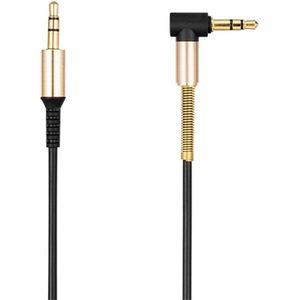 HOCO UPA02 Spring  - AUX Audiokabel - 3,5mm naar 3,5mm Jack - Buigbare Connector - 1 meter - Zwart