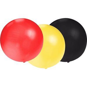 Bellatio Decorations 15x groot formaat ballonnen rood/zwart/yellow met diameter 60 cm