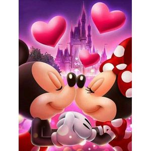 Diamond painting Mickey en Minnie 30x40 ronde steentjes