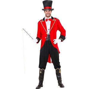 Widmann - Circus Kostuum - Dompteur Mr Lion Kostuum Man - Rood, Zwart - Small - Carnavalskleding - Verkleedkleding