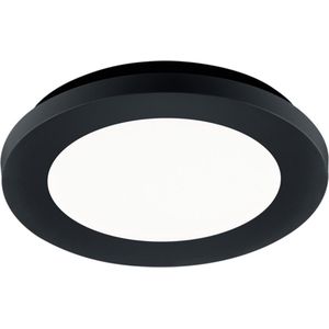 LED Plafondlamp - Badkamerlamp - Trion Camy - Opbouw Rond 9W - Spatwaterdicht IP44 - Dimbaar - Warm Wit 3000K - Mat Zwart