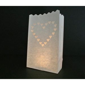 *** 10 x Candle bag Wens - Groot Hart - Windlicht - Papieren kaars houder - Lichtzak - Candlebag - Candlebags - Sfeerlicht - van Heble® ***