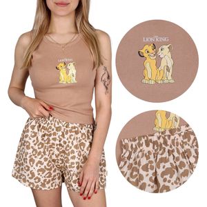 De Leeuwenkoning Disney Dames Pyjama, Zomer, Katoenen Hemdtop Pyjama