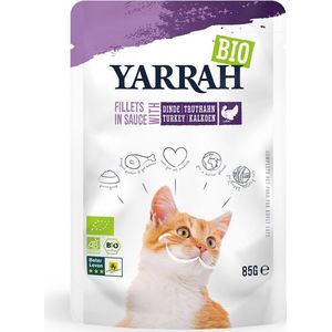 14x Yarrah Bio Kattenvoer Kalkoen 85 gr