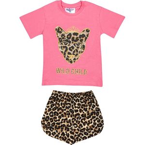 Fun2wear - kinder - meisjes - shortama - Wild Child - Pink - maat 134/140