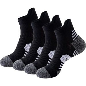 Sport sokken - Hardloopsokken - Maat 41 - 46 (EUR) - Enkelsokken - Zwart - 2 paar