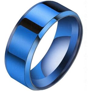 Heren ring Titanium Blauw 8mm-20mm