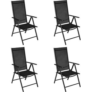 vidaXL 5-delige Tuinset Aluminium - Zwart Tuinstoel - Lounge Set - Buitentijd - Terrassenset - Eetkamerset
