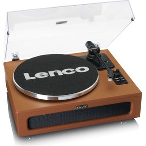 Lenco LS-430BN - Platenspeler met Bluetooth - 4 ingebouwde Speakers - Audio Technica Naald - Bruin