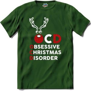 OCD - Obsessive Christmas Disorder - T-Shirt - Dames - Bottle Groen - Maat XL