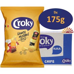 Croky - Honey Mustard BBQ Chips Grote zakken - 9x 175g - displaydoos 9 stuks