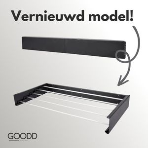 GOODD® Valence - Droogrek - Wasrek - Wanddroogrek - Verbeterde model - Zwart - Rvs - Inklapbaar - 400 cm droogruimte