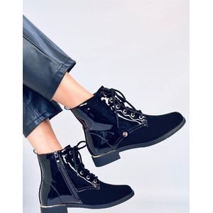 Zwarte Lak Veter Boots