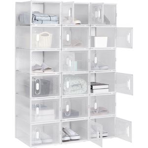 Happyment Schoenenbox PRO - 18 stuks - Transparant - Sneakerbox - Schoenendoos - Opbergsysteem - Opbergbox