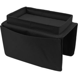 Armrest Organizer Holder Table 600D Oxford Cloth Side Pockets Foldable Sofa Chair Bench Drawer (Black)