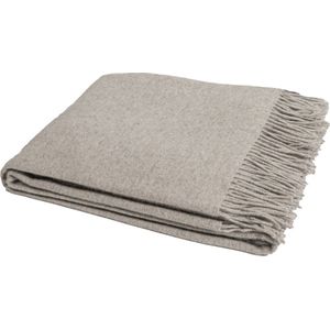 WOOOL® | Wollen Plaid | MERINO Dubbelzijdig (Licht Grijs - Creme) | 140x200cm | 80% Merino Wol - 20% Nylon | Deken