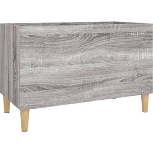 vidaXL - Platenkast - 74,5x38x48 - cm - bewerkt - hout - grijs - sonoma - eikenkleurig