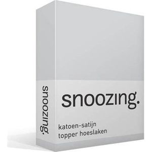 Snoozing - Katoen-satijn - Topper - Hoeslaken - Eenpersoons - 100x200 cm - Grijs