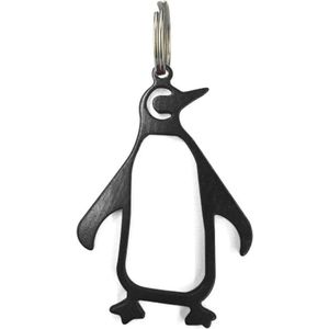 sleutelhanger Pinguin Zwart - flesopener van metaal