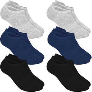 6 Pairs Men's Cotton Ankle Socks for Sneakers - Breathable Invisible Sports Socks (Multi-Colour)