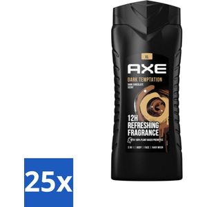 Axe XL - 3-in-1 Douchegel - Dark Temptation - Dark Chocolate - 12hrs Long Lasting Scent - 400 ml - Bulkverpakking - 25 stuks