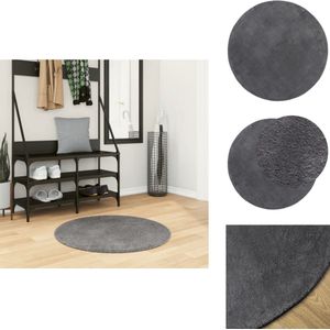 vidaXL Vloerkleed - Vloerkleden - Tapijt - Vloerbedekking - Vloerkleed HUARTE laagpolig zacht wasbaar Ø 80 cm antraciet