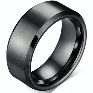 Wolfraam Ring Heren Zwart - Tungsten Ring - Zeer Zwaar - Ringen - Cadeau voor Man - Mannen Cadeautjes