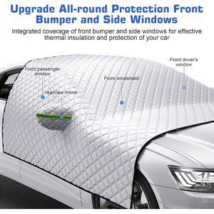 Voorruitafdekking auto voorruit cover auto zonwering auto zonwering ultra-dikke voorruit cover voorruit bescherming auto afdekking ijsbescherming stof ijs vorst (230 × 145 cm)