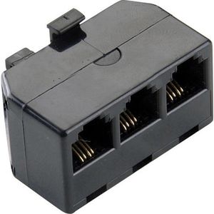 Bandridge RJ11 Telecom Splitter - 3-Voudig - Zwart