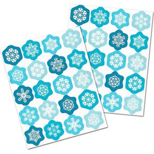 Stickervellen Sneeuwvlokken - Stickers Sneeuwvlokken - Sneeuwvlok Stickers - Knutselen Meisjes - Winter Decoratie - Sneeuwvlokken - Sneeuw Stickers - Stickers Volwassenen - Kaarten Maken - Stickervellen Volwassenen - Knutselen Kind