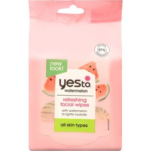 Yes To Watermelon - Refreshing Facial Wipes - VEGAN - Alle Huidtypen - Gezichtsreiniging - 40 Wipes - Reinigingsdoekjes