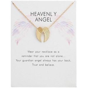 Kasey Heavenly Angel Ketting - Vleugels aan hanger ketting - Goudkleurig