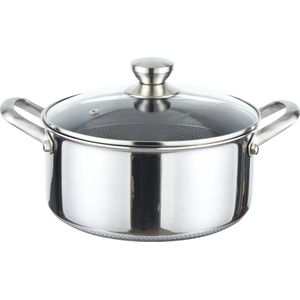 Cheffinger Premium Braadpan met Deksel - 24cm - RVS - Honingraat - Hexagon - Honeycomb